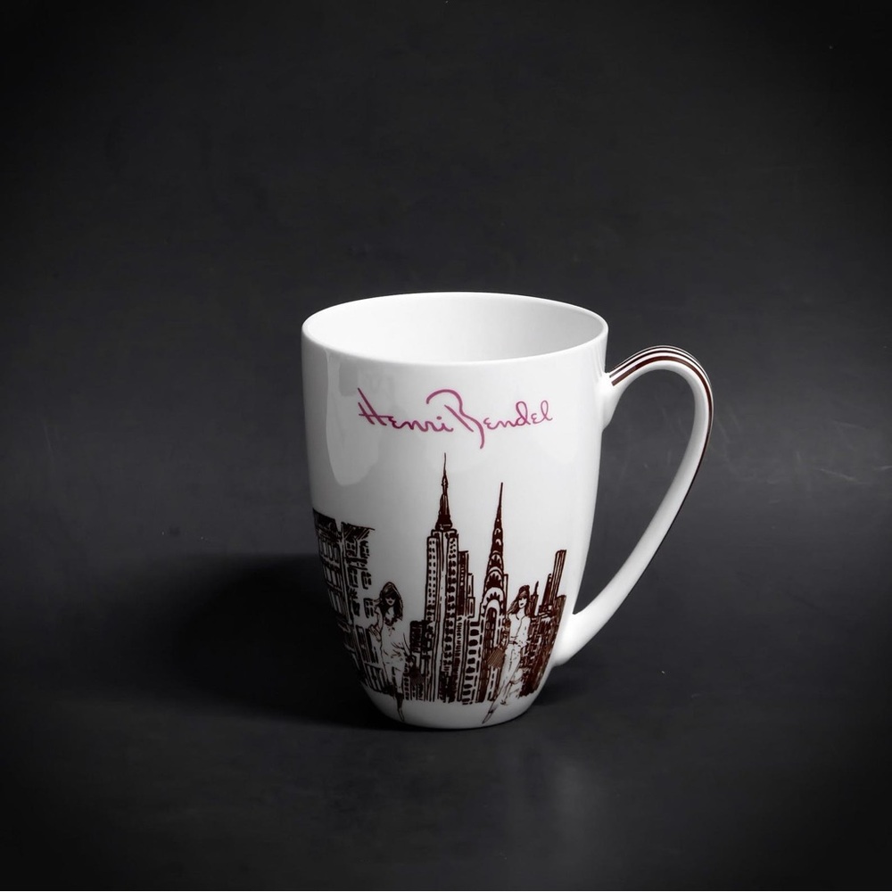 Rare Henri Bendel New York Sketch Scene Fine Bone China Coffee Mug